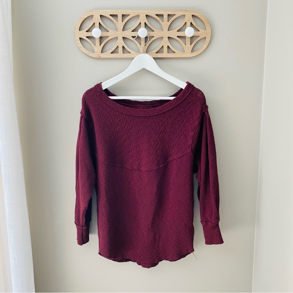 Free People Long Sleeve Top Maroon Sz XS
